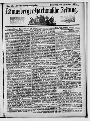 Königsberger Hartungsche Zeitung vom 24.02.1891