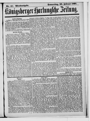 Königsberger Hartungsche Zeitung on Feb 26, 1891