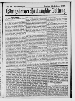 Königsberger Hartungsche Zeitung on Feb 27, 1891