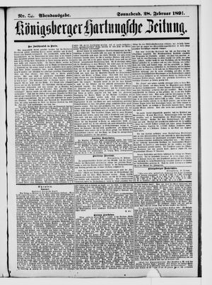 Königsberger Hartungsche Zeitung on Feb 28, 1891
