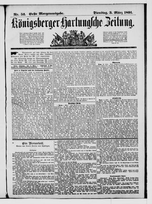 Königsberger Hartungsche Zeitung vom 03.03.1891