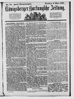 Königsberger Hartungsche Zeitung on Mar 3, 1891