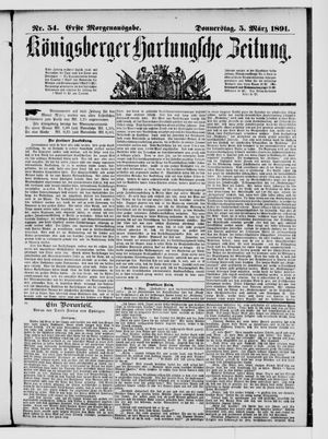 Königsberger Hartungsche Zeitung vom 05.03.1891