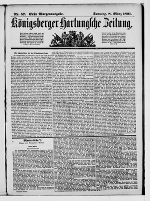 Königsberger Hartungsche Zeitung vom 08.03.1891