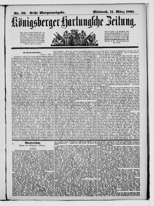 Königsberger Hartungsche Zeitung vom 11.03.1891