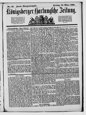Königsberger Hartungsche Zeitung on Mar 13, 1891
