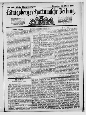 Königsberger Hartungsche Zeitung vom 15.03.1891