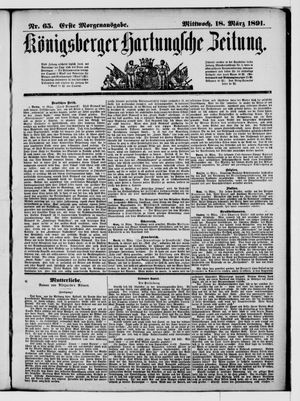 Königsberger Hartungsche Zeitung on Mar 18, 1891