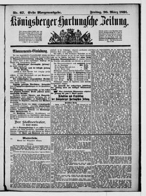 Königsberger Hartungsche Zeitung vom 20.03.1891