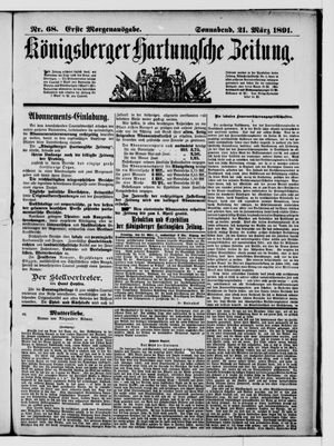 Königsberger Hartungsche Zeitung vom 21.03.1891