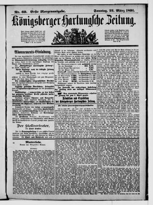 Königsberger Hartungsche Zeitung vom 22.03.1891