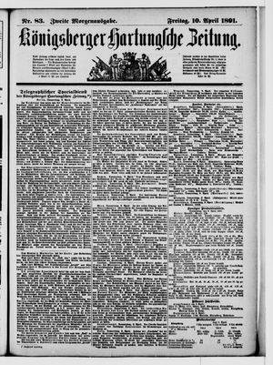 Königsberger Hartungsche Zeitung vom 10.04.1891