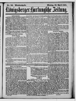 Königsberger Hartungsche Zeitung vom 13.04.1891