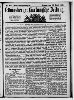 Königsberger Hartungsche Zeitung vom 16.04.1891