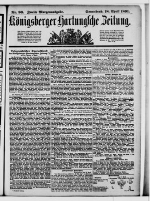 Königsberger Hartungsche Zeitung vom 18.04.1891