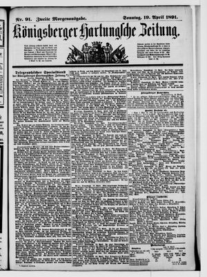 Königsberger Hartungsche Zeitung on Apr 19, 1891