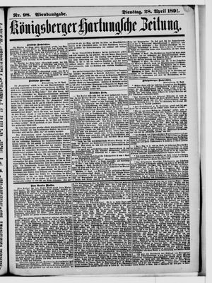 Königsberger Hartungsche Zeitung vom 28.04.1891
