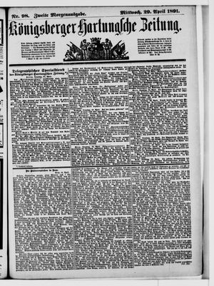 Königsberger Hartungsche Zeitung vom 29.04.1891