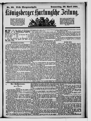 Königsberger Hartungsche Zeitung vom 30.04.1891