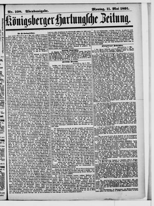 Königsberger Hartungsche Zeitung vom 11.05.1891
