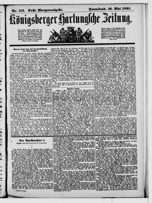 Königsberger Hartungsche Zeitung vom 16.05.1891