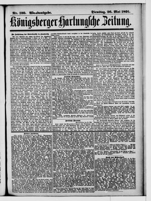 Königsberger Hartungsche Zeitung on May 26, 1891