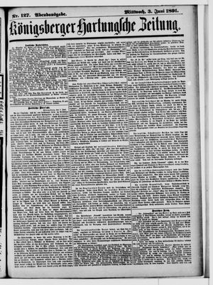 Königsberger Hartungsche Zeitung vom 03.06.1891