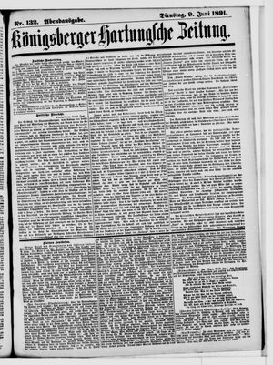 Königsberger Hartungsche Zeitung vom 09.06.1891