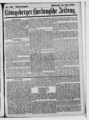 Königsberger Hartungsche Zeitung vom 10.06.1891