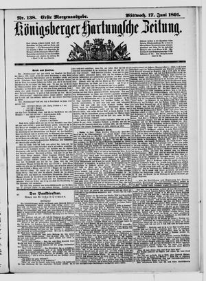 Königsberger Hartungsche Zeitung on Jun 17, 1891
