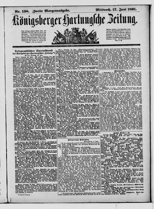 Königsberger Hartungsche Zeitung vom 17.06.1891