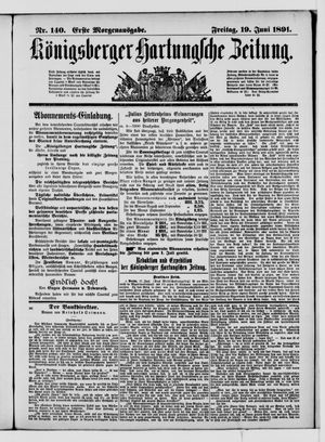 Königsberger Hartungsche Zeitung vom 19.06.1891