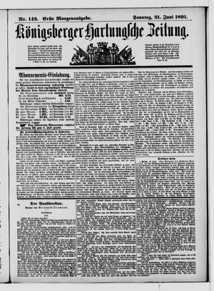Königsberger Hartungsche Zeitung vom 21.06.1891