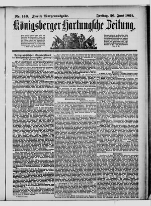 Königsberger Hartungsche Zeitung vom 26.06.1891