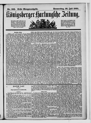 Königsberger Hartungsche Zeitung vom 16.07.1891