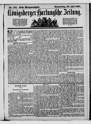 Königsberger Hartungsche Zeitung vom 30.07.1891