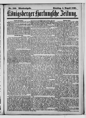 Königsberger Hartungsche Zeitung vom 04.08.1891