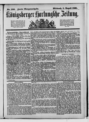 Königsberger Hartungsche Zeitung vom 05.08.1891