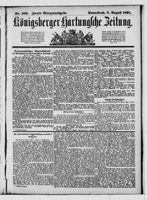 Königsberger Hartungsche Zeitung vom 08.08.1891