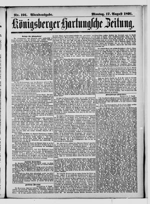 Königsberger Hartungsche Zeitung on Aug 17, 1891