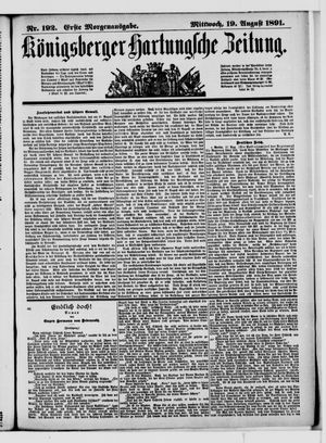 Königsberger Hartungsche Zeitung vom 19.08.1891