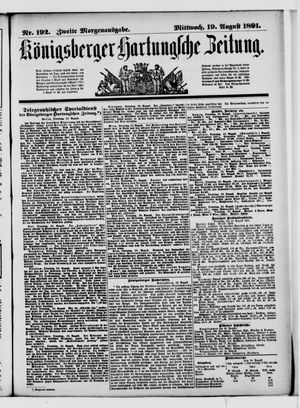 Königsberger Hartungsche Zeitung vom 19.08.1891