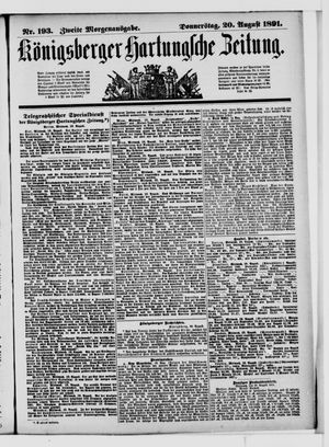 Königsberger Hartungsche Zeitung vom 20.08.1891