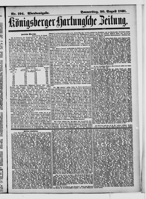 Königsberger Hartungsche Zeitung vom 20.08.1891