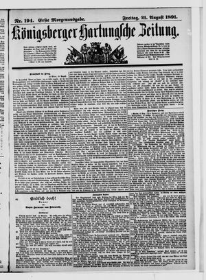 Königsberger Hartungsche Zeitung vom 21.08.1891
