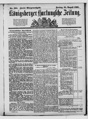 Königsberger Hartungsche Zeitung vom 21.08.1891