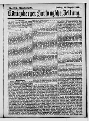 Königsberger Hartungsche Zeitung vom 21.08.1891