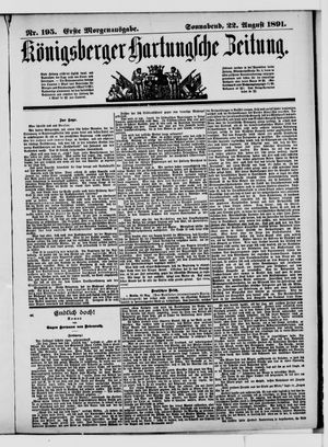 Königsberger Hartungsche Zeitung vom 22.08.1891