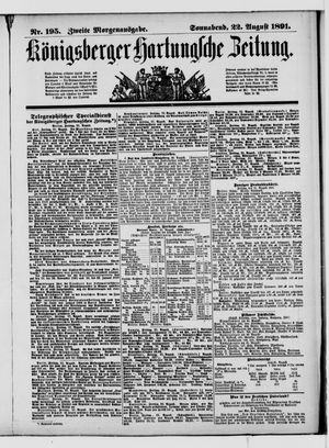 Königsberger Hartungsche Zeitung vom 22.08.1891