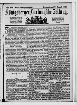 Königsberger Hartungsche Zeitung vom 27.08.1891